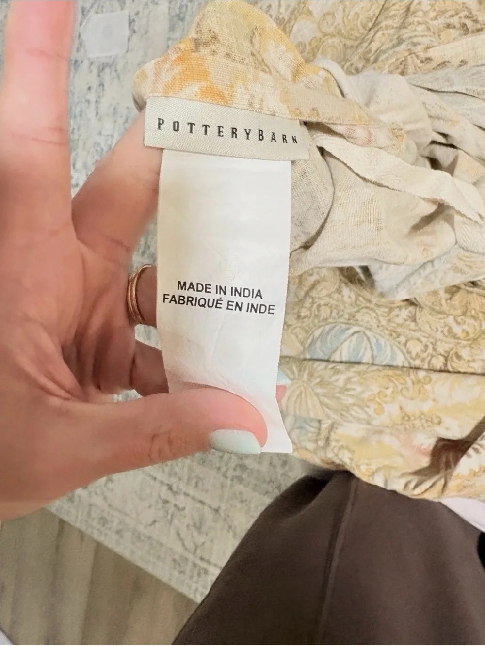 Pottery Barn Full/Queen Grace Floral Linen Blend Duvet Cover + 2 Euro Shams